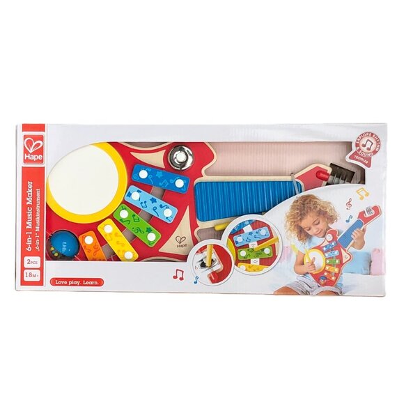 Hape 6-in-1 Guitar Band Musical Instrument Brand New For Age 18 Months - Picture 9 of 14